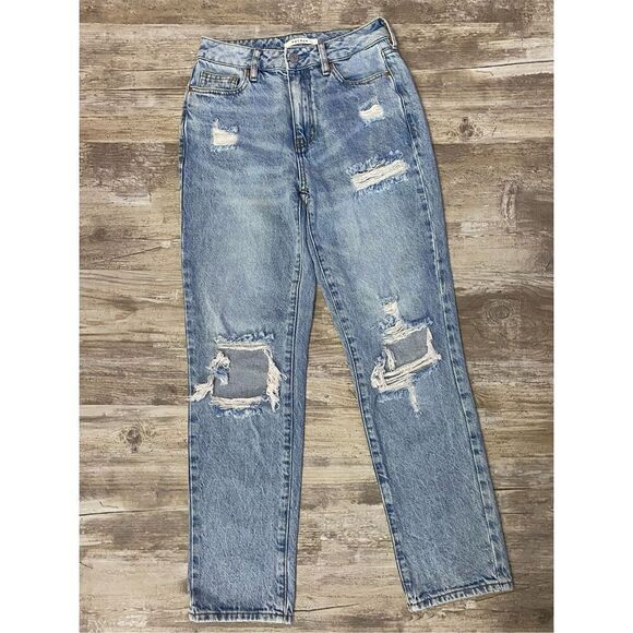 PACSUN Mom Jeans Distressed Cropped Women’s Size 24 Waist - Picture 1 of 7